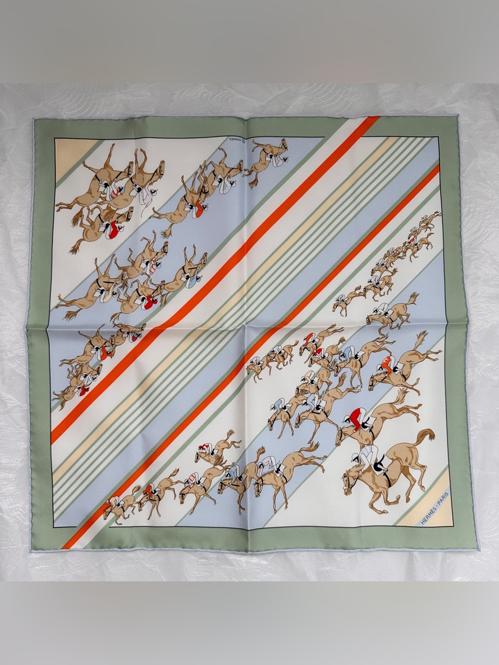 Hermes Les Courses scarf 45